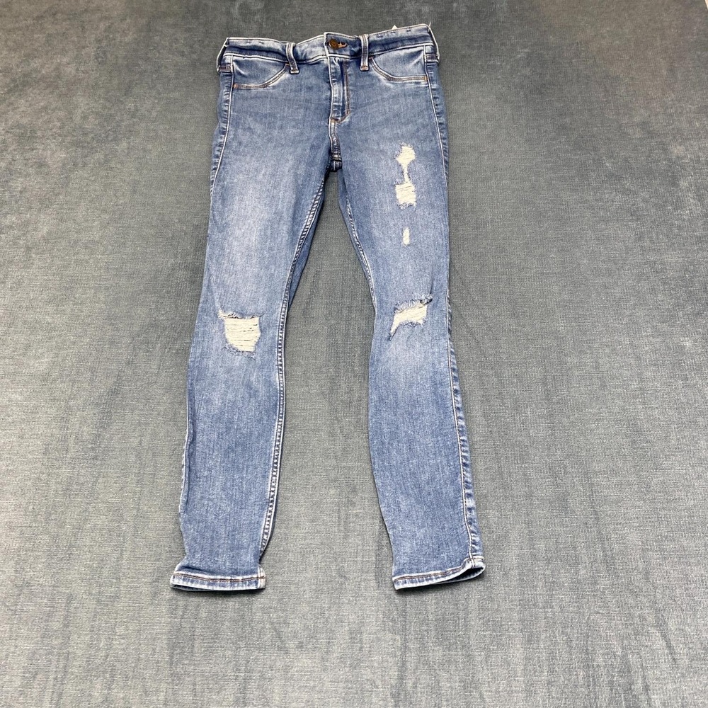 Hollister Crop Jeans Women 5 27x24 Blue Denim Advanced Stretch High Rise Legging
